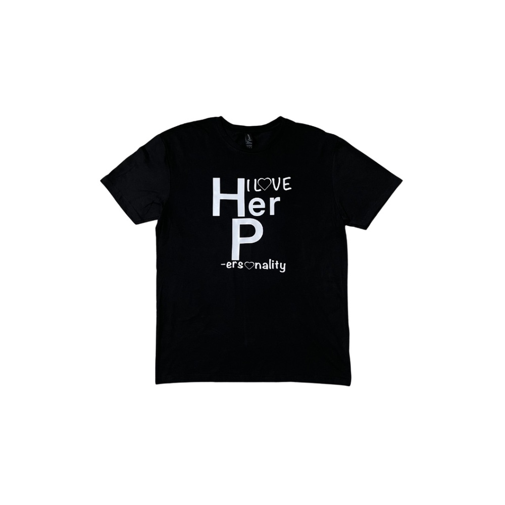 Gildan Soft Style -I Love Her 'P'ersonality T-Shirt-Size Large-Black